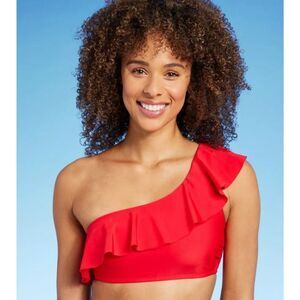 Kona Sol- Women's One Shoulder Flounce Bikini Top- Small